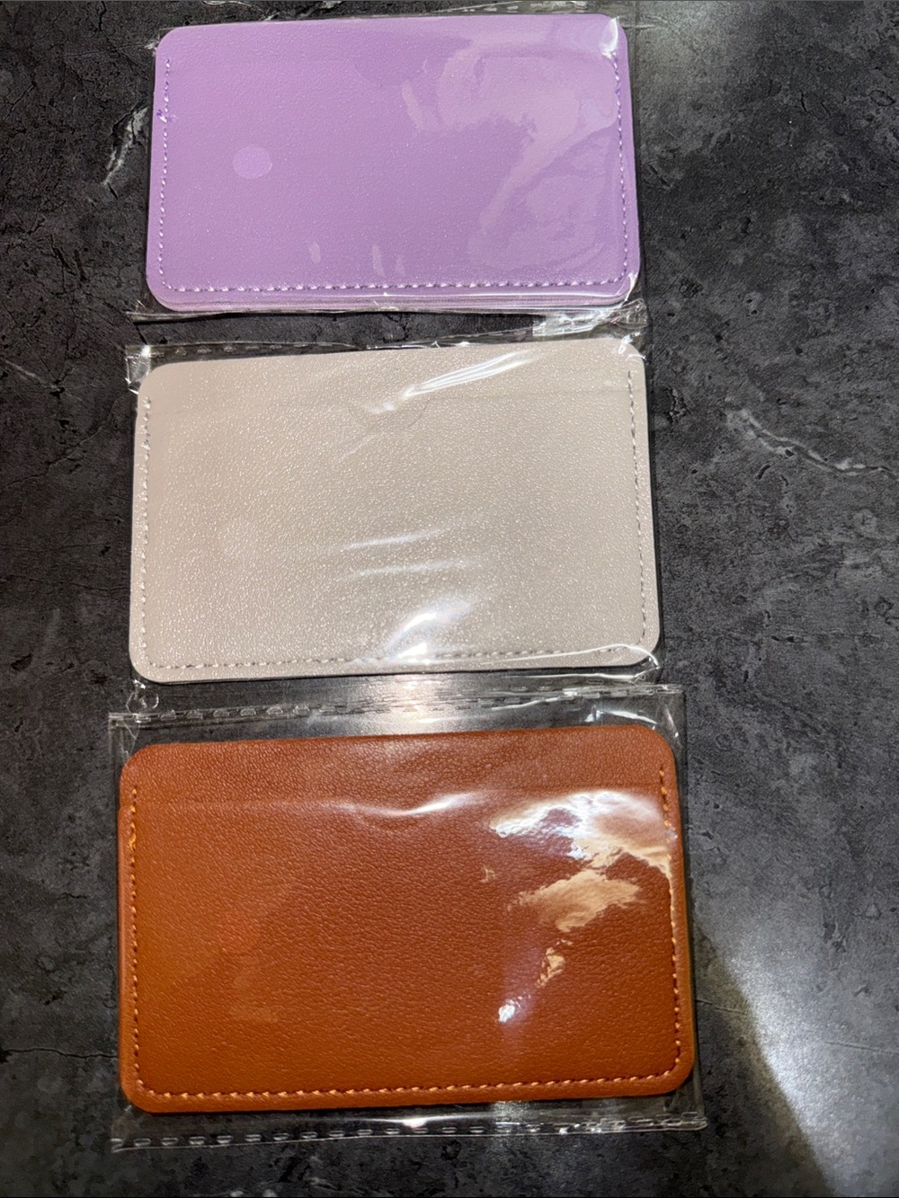 Card Holder — Purple, Cream & Brown
